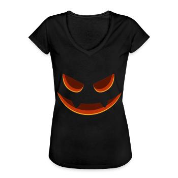 Halloween - Frauen Vintage T-Shirt - Schwarz - Vorne
