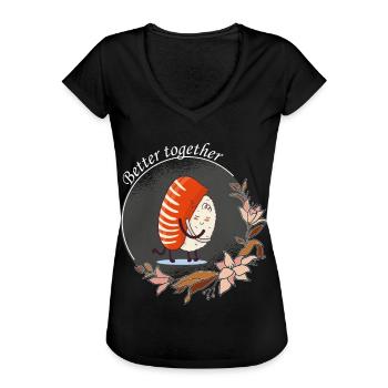 Sushi Better Together - Frauen Vintage T-Shirt - Schwarz - Vorne - Danielle (179cm)