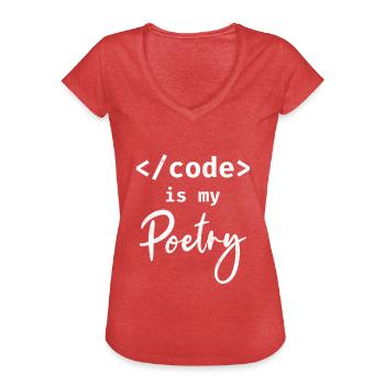 Code Is My Poetry Programmer Coding - Women's Vintage T-Shirt - heather red - Front - Danielle (179cm)