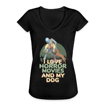 Film d’horreur - T-shirt vintage Femme - noir - Devant - Danielle (179cm)