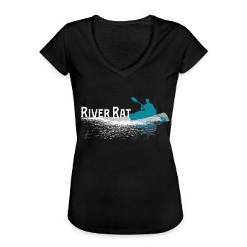 Kajak - Frauen Vintage T-Shirt - Schwarz - Vorne - Danielle (179cm)