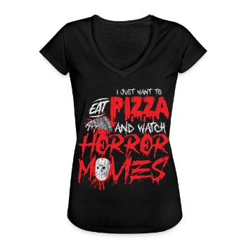 Film d’horreur - T-shirt vintage Femme - noir - Devant - Danielle (179cm)