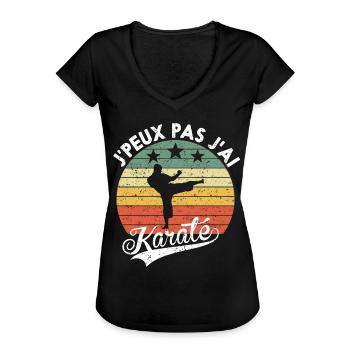 J'Peux pas J'ai karaté Cadeau Pour Amateurs - T-shirt vintage Femme - noir - Devant