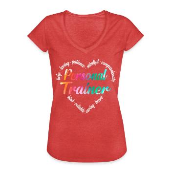 Personal Trainer Heart Word Cloud - Women's Vintage T-Shirt - heather red - Front - Danielle (179cm)