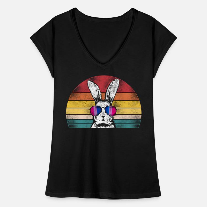 Bisexual Bi Pride Flag Rabbit Frauen Vintage T-Shirt