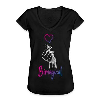 Bisexual Bi Pride Flag Pun - Frauen Vintage T-Shirt - Schwarz - Vorne - Danielle (179cm)