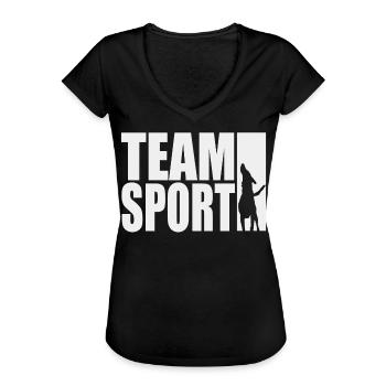 Teamsport Motiv Hundesport IGP Shirt - Frauen Vintage T-Shirt - Schwarz - Vorne - Danielle (179cm)