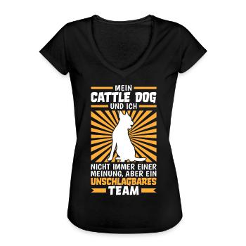 Australian Cattle Dog und Ich sind unschlagbar - Frauen Vintage T-Shirt - Schwarz - Vorne - Danielle (179cm)