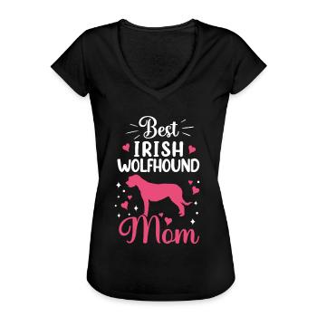 Meilleur lévrier irlandais Mama Ireland Greyhound - T-shirt vintage Femme - noir - Devant - Danielle (179cm)