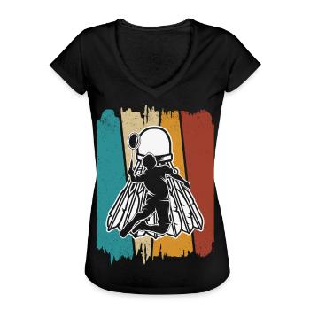Badminton - T-shirt vintage Femme - noir - Devant