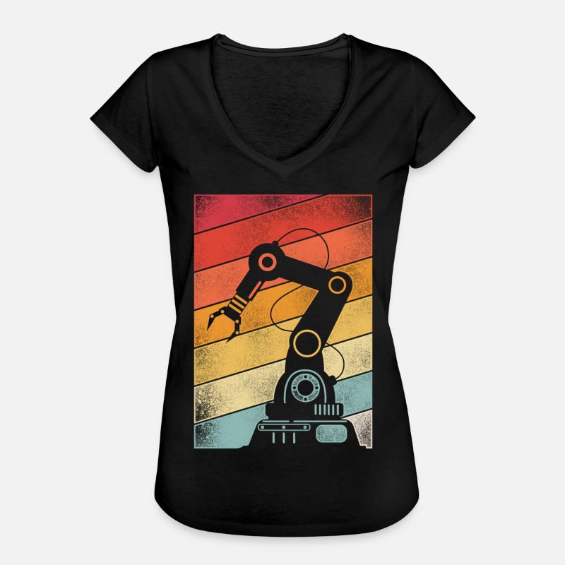 Robot Robotics Engineer Retro - Women's Vintage T-Shirt - black
