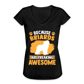 Briard is fantastic Berger de Brie - Women's Vintage T-Shirt - black - Front - Danielle (179cm)
