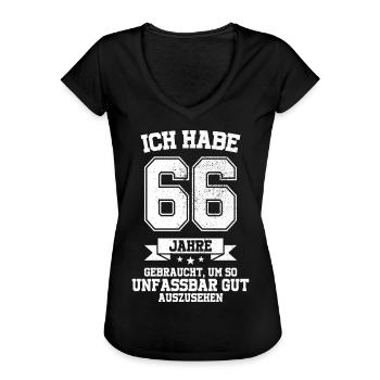66. Geburtstag Geschenk Habe 66 Jahre Gebraucht - Frauen Vintage T-Shirt - Schwarz - Vorne
