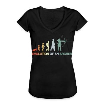 Bogenschützen Evolution - Frauen Vintage T-Shirt - Schwarz - Vorne - Danielle (179cm)