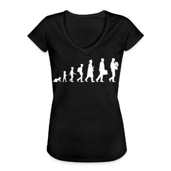 Entwicklung vom Kind zum Waldhornisten - Frauen Vintage T-Shirt - Schwarz - Vorne - Danielle (179cm)