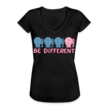 Ein anderer Elefant - Frauen Vintage T-Shirt - Schwarz - Vorne - Danielle (179cm)