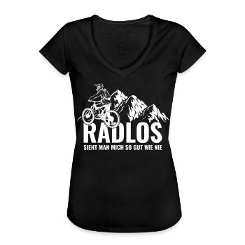 Mountainbike Radlos sieht man mich so gut wie nie - Frauen Vintage T-Shirt - Schwarz - Vorne