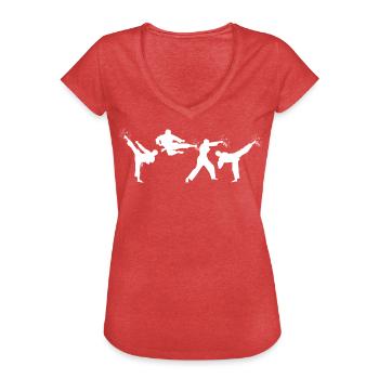 Funny Karateka - Women's Vintage T-Shirt - heather red - Front - Danielle (179cm)