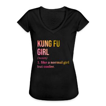 kung-fu - T-shirt vintage Femme - noir - Devant - Danielle (179cm)