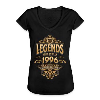 1996 Legende Geburtstag 1996 Geburtsjahr - Frauen Vintage T-Shirt - Schwarz - Vorne - Danielle (179cm)