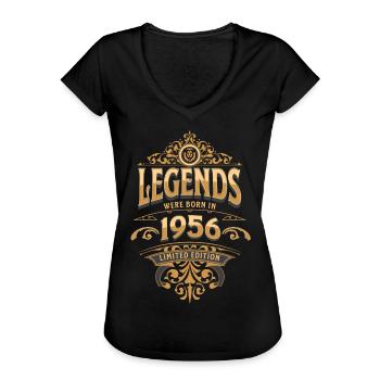 1956 Legende Geburtstag 1956 Geburtsjahr - Frauen Vintage T-Shirt - Schwarz - Vorne