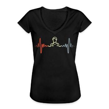 Tiermediziner Herzlinie - Frauen Vintage T-Shirt - Schwarz - Vorne - Danielle (179cm)