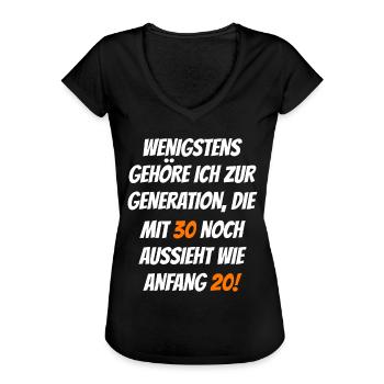 Wenigstens Gehöre Ich Zur Generation Lustiges Zita - Frauen Vintage T-Shirt - Schwarz - Vorne - Danielle (179cm)