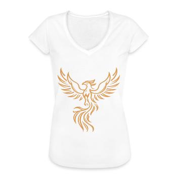 Phoenix Majestic Tribal Art Bird Fire Symbol - Women's Vintage T-Shirt - black - Front - Danielle (179cm)