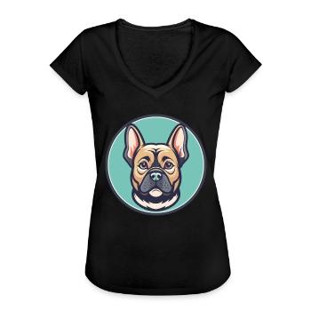 Braque Dauvergne Dog Breed Cartoon Kawaii Clipart - Women's Vintage T-Shirt - black - Front - Danielle (179cm)