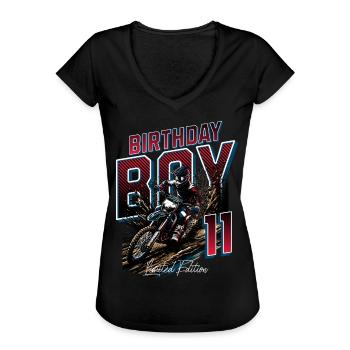 Motocross 11th Birthday - Women's Vintage T-Shirt - black - Front - Danielle (179cm)