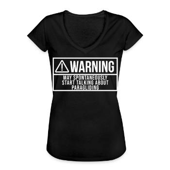 Gleitschirmfliegen - Frauen Vintage T-Shirt - Schwarz - Vorne - Danielle (179cm)