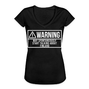 Finland - Women's Vintage T-Shirt - black - Front - Danielle (179cm)