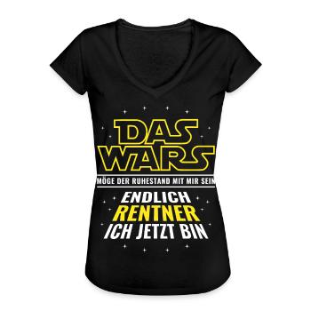 Rente Das wars - Endlich Rentner ich jetzt bin - Frauen Vintage T-Shirt - Schwarz - Vorne