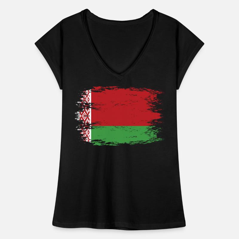 Drapeau de la Biélorussie look utilisé T-shirt vintage Femme