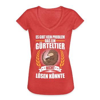 Armadillo Résoudre des problèmes Armadillo Armadillo - T-shirt vintage Femme - rouge chiné - Devant - Danielle (179cm)