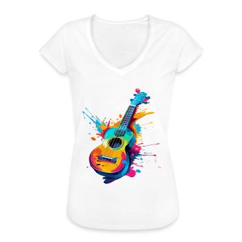 Ukulele Street Art - Women's Vintage T-Shirt - black - Front - Danielle (179cm)