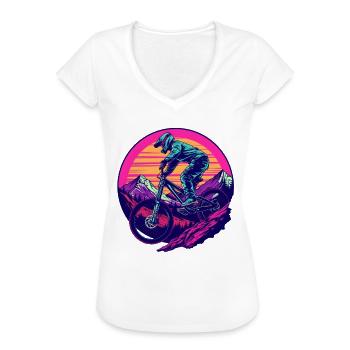 Mountainbiken Vaporwave - Frauen Vintage T-Shirt - Schwarz - Vorne - Danielle (179cm)