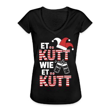 Köln Et Kütt Wie Et Kütt Kölner Grundgesetz Kölsch - Frauen Vintage T-Shirt - Schwarz - Vorne
