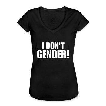 anti gendern - Frauen Vintage T-Shirt - Schwarz - Vorne - Danielle (179cm)