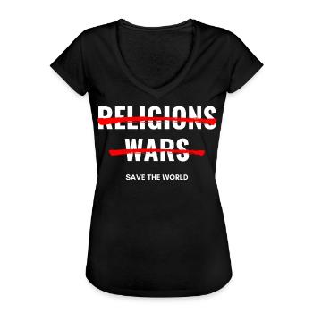 Keine Religionen, keine Kriege - Frauen Vintage T-Shirt - Schwarz - Vorne
