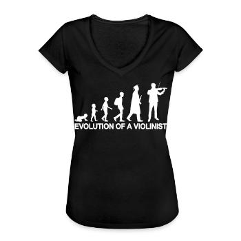 Entwicklung eines Violinist - Frauen Vintage T-Shirt - Schwarz - Vorne