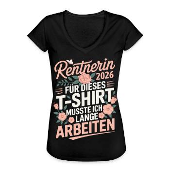 Rentnerin 2026 - Frauen Vintage T-Shirt - Schwarz - Vorne