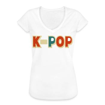 K-pop 5 couleurs customizables - T-shirt vintage Femme - noir - Devant - Danielle (179cm)