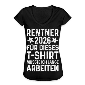 Rentner 2026 Shirt - Frauen Vintage T-Shirt - Schwarz - Vorne