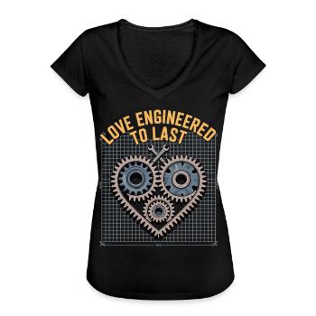Chemise Gear Heart Engineer – Love for Technology - T-shirt vintage Femme - noir - Devant