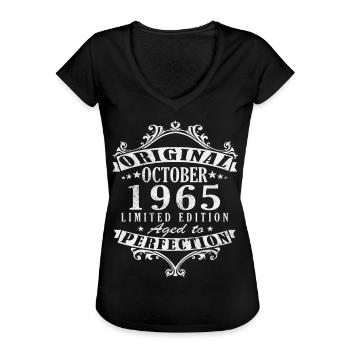 Oktober 1965 Geschenk 1965 Geburtstag Oktober 1965 - Frauen Vintage T-Shirt - Schwarz - Vorne - Danielle (179cm)