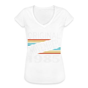 November 1985 Vintage Retro Verjaardag - Vrouwen Vintage T-shirt - zwart - Voor - Danielle (179cm)