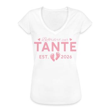 Promoted to Aunt 2026 Godmother - Women's Vintage T-Shirt - black - Front - Danielle (179cm)