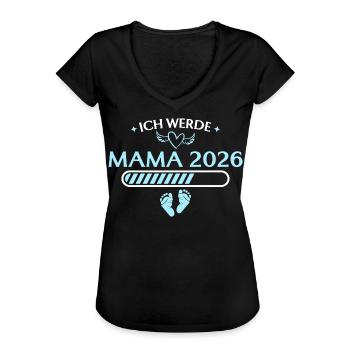 Je vais annoncer la grossesse de maman en 2026 - T-shirt vintage Femme - noir - Devant - Danielle (179cm)