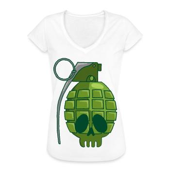 Granatapfelschädel - Frauen Vintage T-Shirt - Schwarz - Vorne - Danielle (179cm)